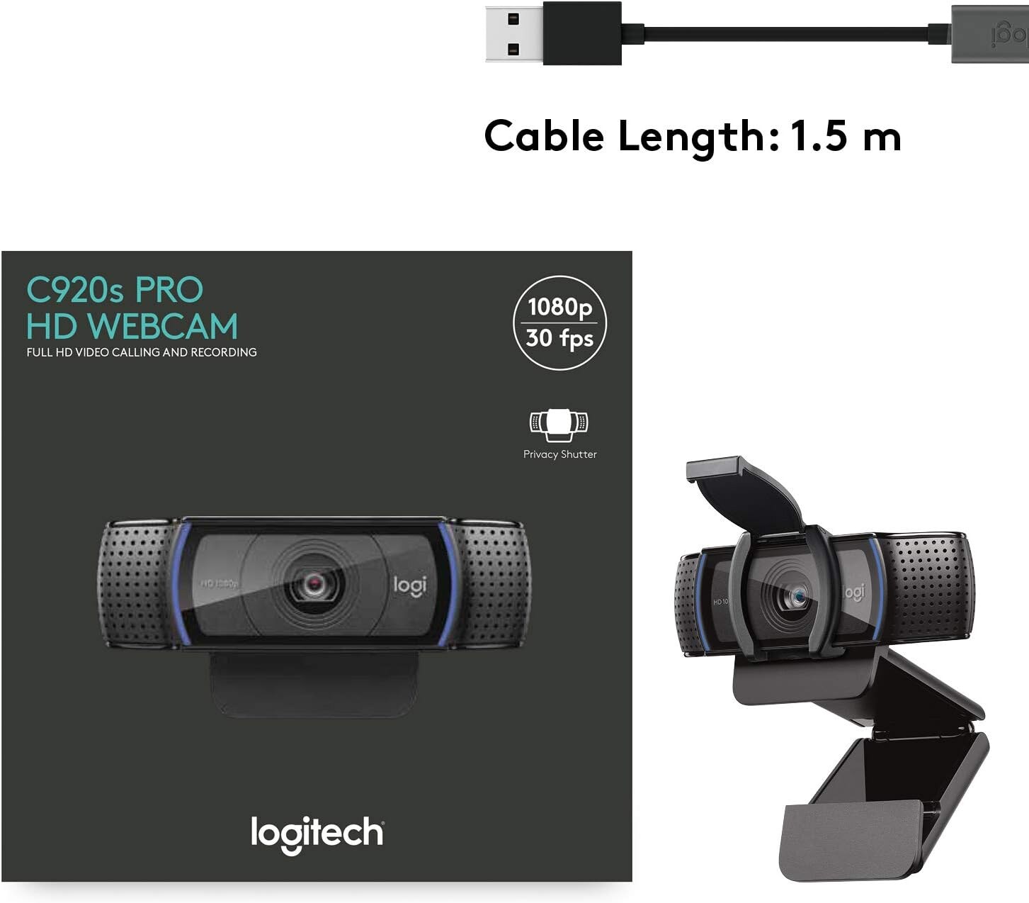 Logitech Logitech C920s PRO HD Webcam — view 1