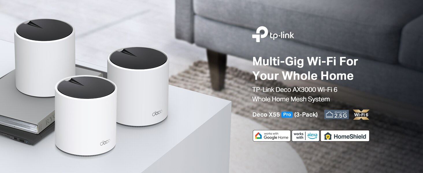 TP-Link TP-Link Deco X55 Mesh Wi-Fi 6 System (3-Pack) — view 1