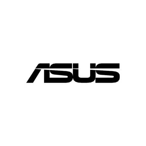 ASUS brand logo in bold black italic lettering on a white background.