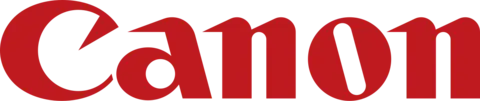 Canon brand logo in red stylized lowercase lettering on a white background.