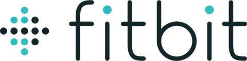 Fitbit logo with a teal and dark navy dot-pattern icon beside the lowercase "fitbit" wordmark in dark navy.