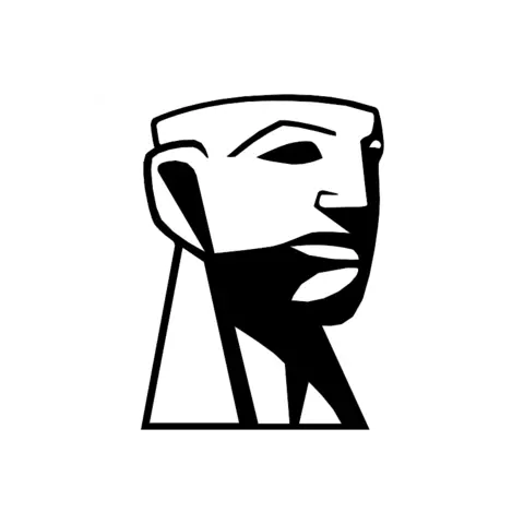 Black and white Kingston brand logo depicting a stylized Egyptian pharaoh or sphinx head in profile.