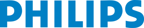 Philips brand logo with the company name in bold blue uppercase lettering on a white background.