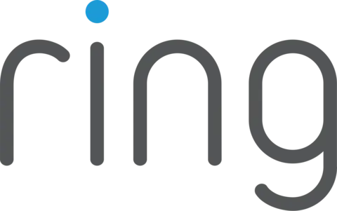 Ring logo in lowercase gray lettering with a blue dot above the letter "i.