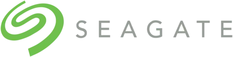 Seagate logo with a green spiral swirl icon beside the gray uppercase wordmark "SEAGATE.