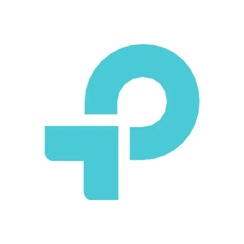 TP-Link brand logo icon in teal, showing the stylized "tp" symbol on a white background.